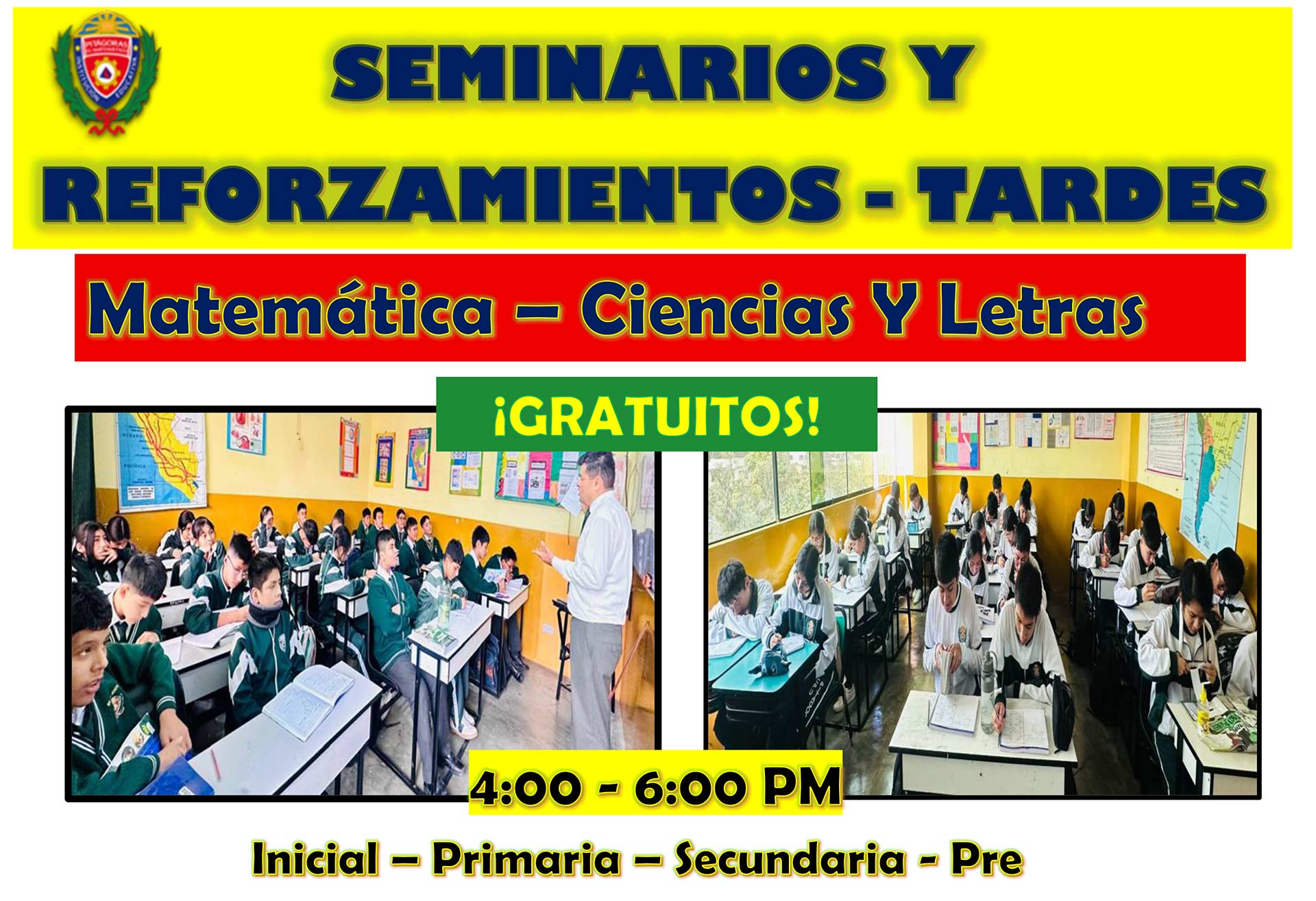 Seminarios y reforzamiento - Colegio Pitagoras Verde